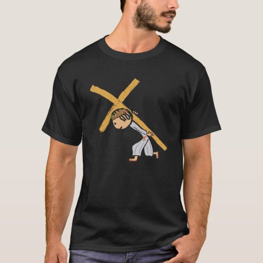 Jezus draagt het kruis t-shirt (Voorkant)