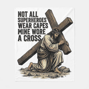 Jezus draagt het Kruis Vintage Christelijk Fleece Deken