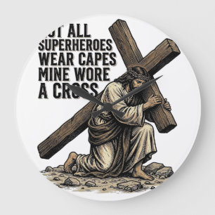 Jezus draagt het Kruis Vintage Christelijk Grote Klok