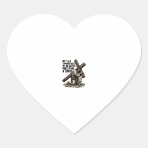 Jezus draagt het Kruis Vintage Christelijk Hart Sticker
