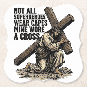 Jezus draagt het Kruis Vintage Christelijk Kartonnen Onderzetters