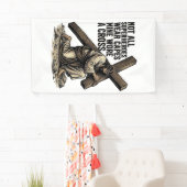 Jezus draagt het Kruis Vintage Christelijk Spandoek (Insitu)