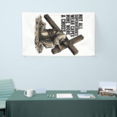 Jezus draagt het Kruis Vintage Christelijk Spandoek (Beurs)
