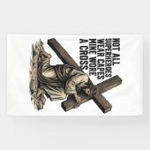 Jezus draagt het Kruis Vintage Christelijk Spandoek (Horizontaal)