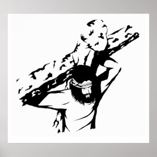 Jezus draagt zijn kruis poster