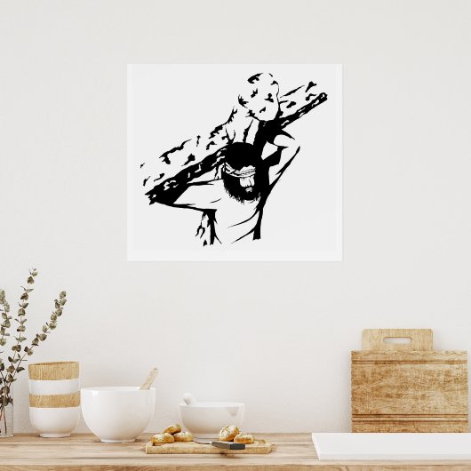 Jezus draagt zijn kruis poster (Keuken)