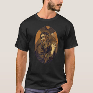 Jezus draagt zijn kruisschilders t-shirt