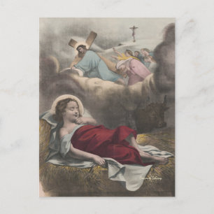 Jezus "Dream of Calvariate" Religieuze Vintage Briefkaart