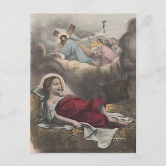 Jezus "Dream of Calvariate" Religieuze Vintage Briefkaart (Voorkant)