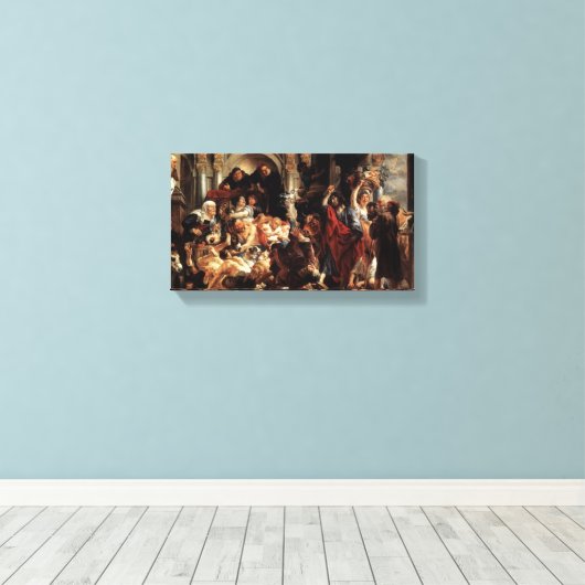 Jezus dreef geldwisselaars uit de tempel canvas afdruk (Insitu (Houten vloer))
