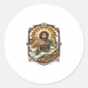 Jezus Dronken Online Winkelbon De Ochtend Erna Ronde Sticker