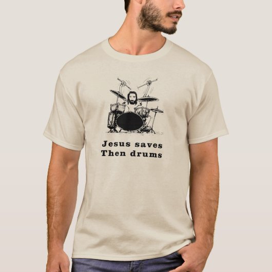 Jezus drummer t-shirt (Voorkant)