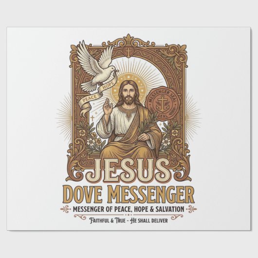 Jezus Duif Boodschapper Jezus Duif Boodschapper Ch Cadeaupapier (Vlak)