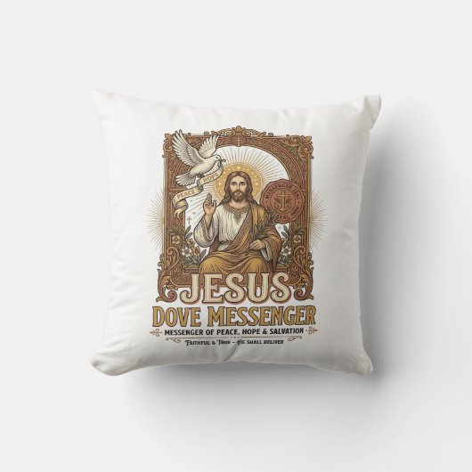 Jezus Duif Boodschapper Jezus Duif Boodschapper Ch Kussen (Voorkant)