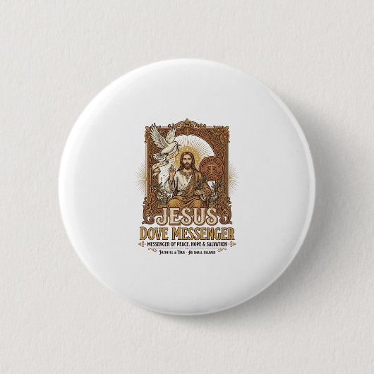 Jezus Duif Boodschapper Jezus Duif Boodschapper Ch Ronde Button 5,7 Cm (Voorkant)