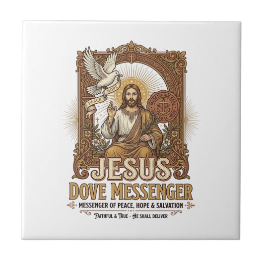 Jezus Duif Boodschapper Jezus Duif Boodschapper Ch Tegeltje (Voorkant)