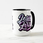 Jezus eerst roze en paars mok (Voorkant rechts)