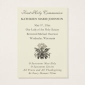 Jezus Eerste Heilige Communie herinnert de Heilige Visitekaartje (Achterkant)