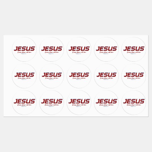 Jezus Elke knie zal Filippijnen buigen 2:10-11 Labels (Vel)