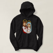 Jezus en Afbeelding van het Geheilig hart en immac Hoodie (Design voorkant)
