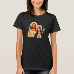 Jezus en Afbeelding van het hart T-shirt