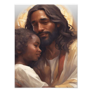 Jezus en baby engel foto afdruk