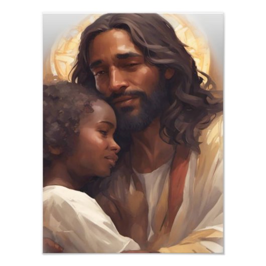 Jezus en baby engel foto afdruk (Voorkant)