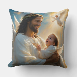 Jezus en baby engel kussen