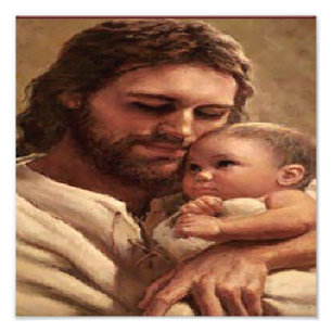 Jezus en baby foto afdruk