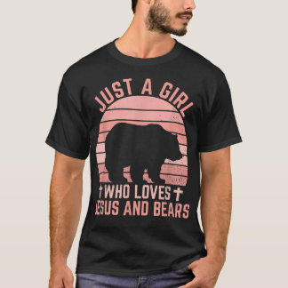 Jezus en Beren - Christelijk meisje en vrouwen T-shirt