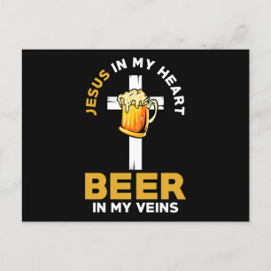 Jezus en Bier Christelijk Gezegde Briefkaart