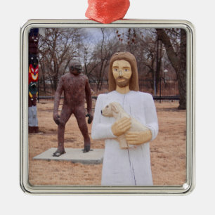 Jezus en Bigfoot Metalen Ornament