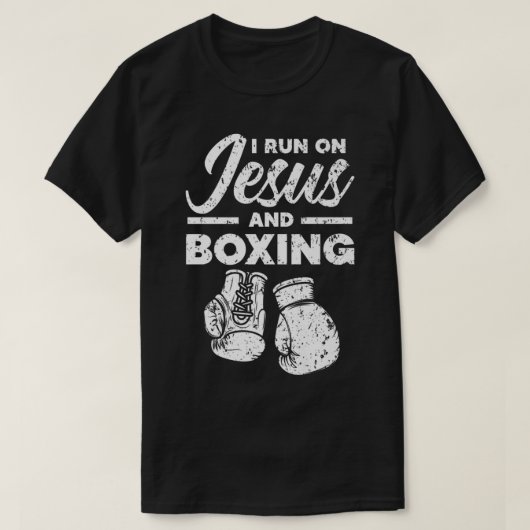 Jezus en Boxer Christelijke professoren T-shirt (Design voorkant)