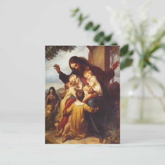 Jezus en Briefkaart met kerstmis (Staand voorkant)