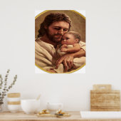Jezus en Child Watch Poster (Keuken)