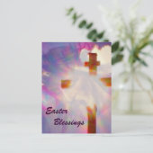 Jezus en Cross Easter Post Card Feestdagenkaart (Staand voorkant)