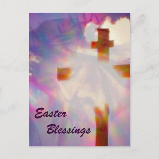 Jezus en Cross Easter Post Card Feestdagenkaart (Voorkant)