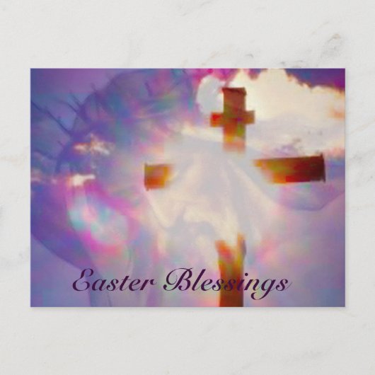 Jezus en Cross Easter Post Card Feestdagenkaart (Voorkant)