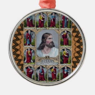Jezus en de 12 apostelen metalen ornament