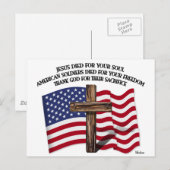 Jezus en de Amerikaanse soldaten hebben ons oversp Briefkaart (Voorkant / Achterkant)