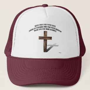 Jezus en de Amerikaanse soldaten met ruwe kruis Trucker Pet