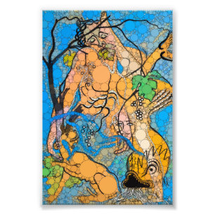 Jezus en de dolfijn, Stippen van Francis Picabia Foto Afdruk