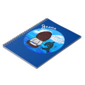 Jezus en de dolfijnen met achtergrond notitieboek (Linkerzijde)