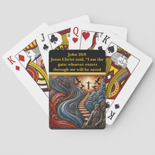 Jezus en de glorieuze deur van de hemel pokerkaarten (Achterkant)