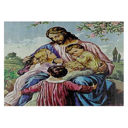 Jezus en de kinderdirectie snijplank (Voorkant)