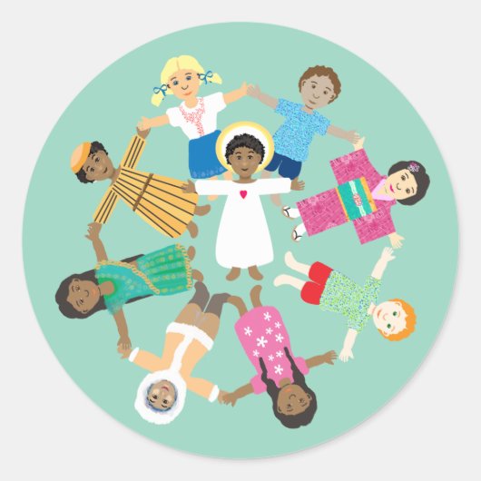 Jezus en de kinderen Sticker (Voorkant)