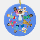 Jezus en de kleine kinderen keramisch ornament (Voorkant)