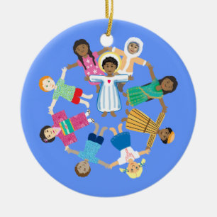 Jezus en de kleine kinderen keramisch ornament