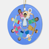 Jezus en de kleine kinderen keramisch ornament (Links)