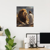 Jezus en de Lion Poster (Thuiskantoor)